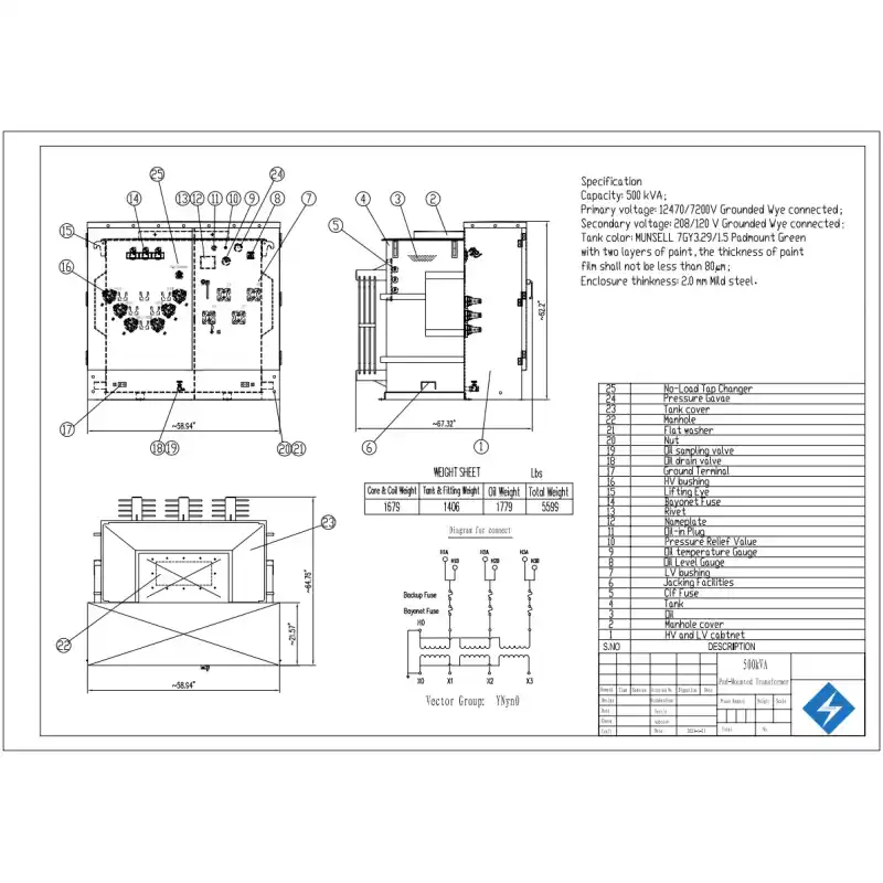 1000 KVA Pad Mounted Transformer