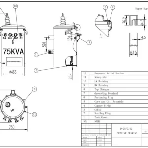 75 kva Single Phase pole mounted transformer