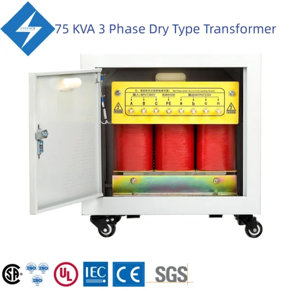 75 KVA 3 Phase Isolation Transformer Harmonic Mitigating Dry Type Transformer