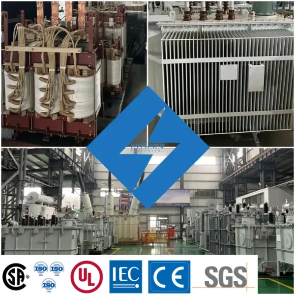 2000 KVA three phase substation transformer with CE, UL, DOE, ISO9001, and GOST certifications by Evernew Transformer.