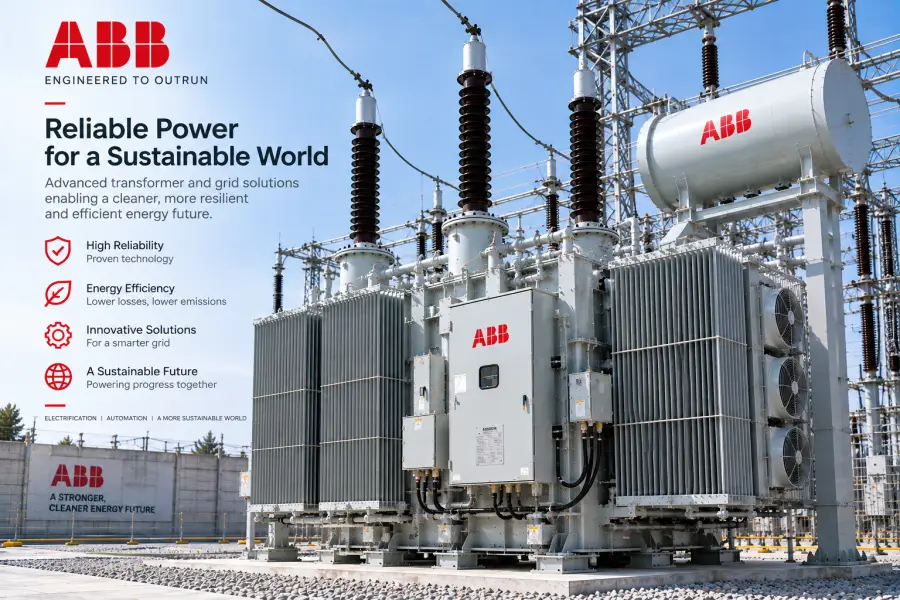 ABB transformer technology for global power distribution and high-voltage grid applications featured in the Top 10 Transformer Manufacturers in the World 2026 comparison guide