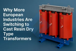 European industrial factory with Evernew Transformer cast resin dry type transformer highlighting its growing adoption in Europe and North America.