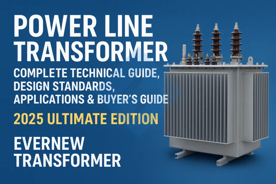 Power line transformers 2025 guide by Evernew Transformer, China manufacturer and global supplier for medium and high voltage distribution transformers in markets such as the USA, Canada, UK, Germany, and Australia.