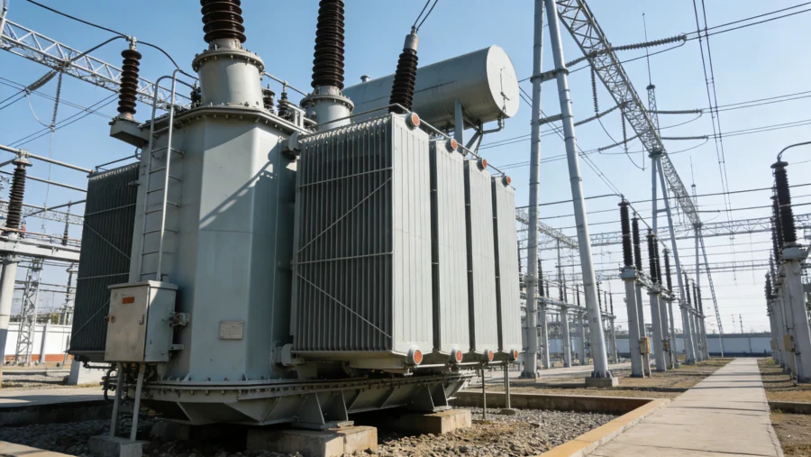 500kV ultra-high voltage transformer with large capacity 2-10 MVA distribution transformer for global power grid modernization in 2026, showing advanced design, high-efficiency components, and robust construction for industrial and utility applications – Evernew Transformer.