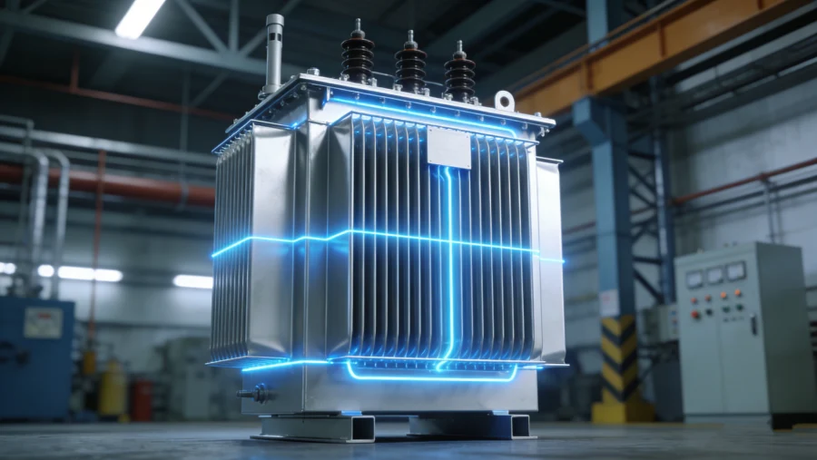 High-efficiency power transformer with low-loss energy-saving design, featuring amorphous steel core for industrial and commercial applications in 2026 – Evernew Transformer.