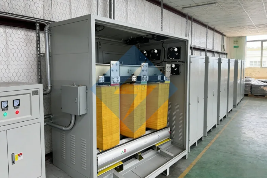 Industrial isolation transformers used in factories to ensure reliable, safe, and stable power supply for manufacturing equipment and production lines.