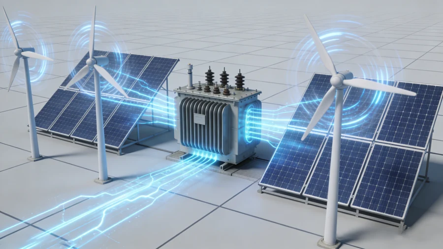 Renewable energy transformer for 2026, including custom wind farm step-up transformers, solar farm transformers, and battery energy storage system integration for industrial and utility applications – Evernew Transformer.