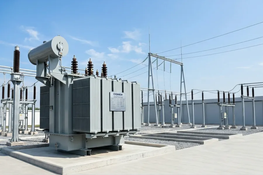 Oil-immersed power transformer for industrial and utility applications manufactured by leading transformer factory supplier EverNew Transformer