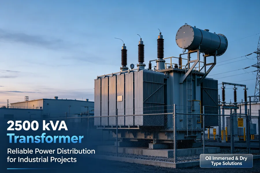 2500 kVA oil immersed transformer medium voltage distribution transformer for industrial power generation and electrical power distribution projects