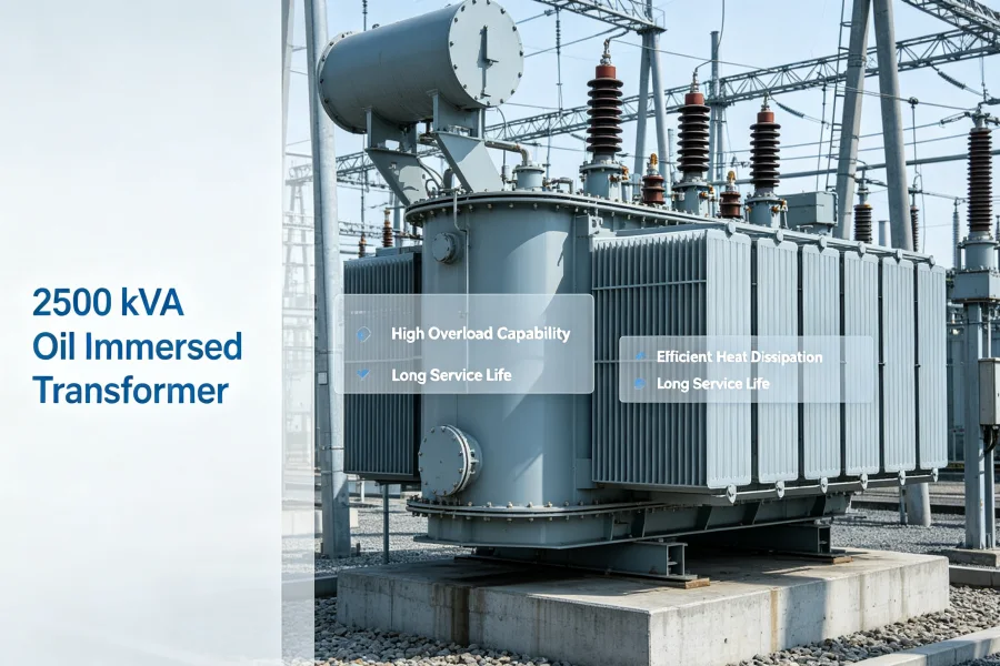 2500 kVA oil immersed transformer technical specifications including voltage ratio cooling system and IEC 60076 standard design guide