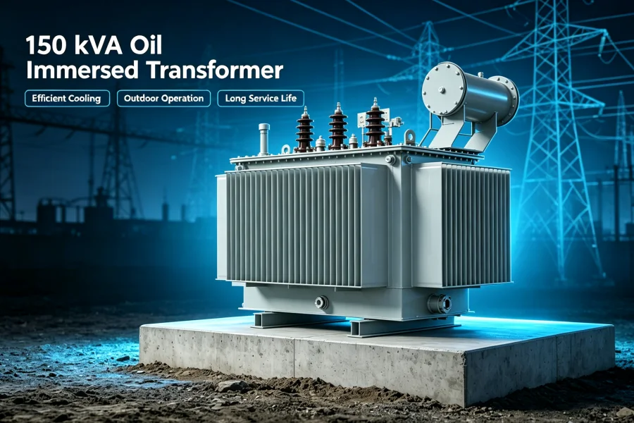 150 kVA oil immersed distribution transformer manufacturer and factory, 11kV 400V outdoor power substation transformer for industrial, residential and energy applications, customized for global wholesale and sales – EverNew Transformer
