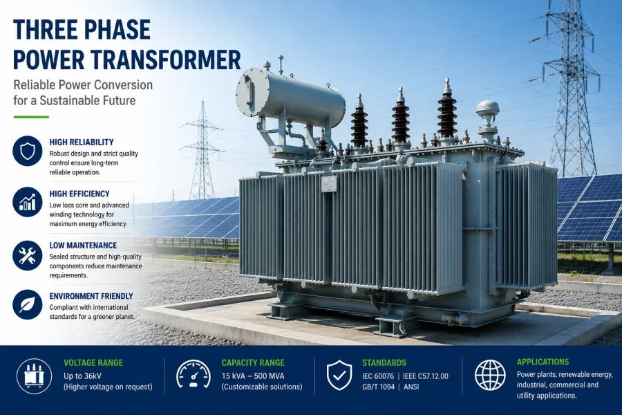 Three Phase Power Transformer Guide with Types, Applications and Complete Transformer Solutions for Industrial and Utility Systems