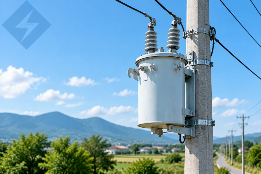 Single phase oil immersed pole mounted transformer manufacturer supplying customized outdoor distribution transformers for residential, utility and rural power networks with reliable voltage conversion solutions
