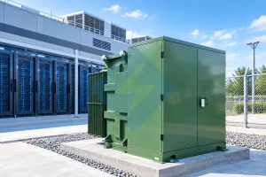 Green pad-mounted transformer for AI data center power infrastructure