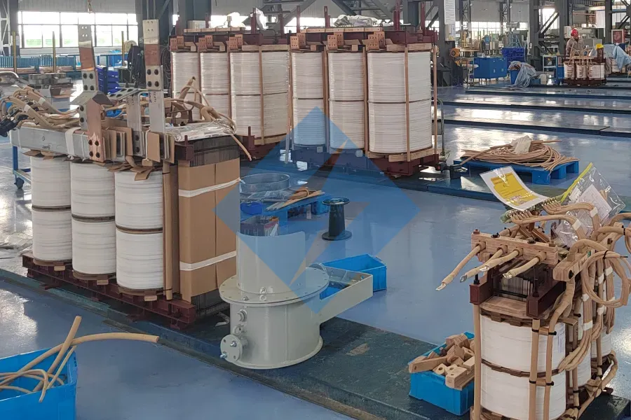 Transformer coil assembly and winding production process in a power transformer factory